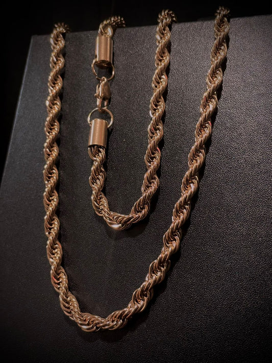 CADENA JES TEJIDO LAZO ROSA 6MM - 65 CM