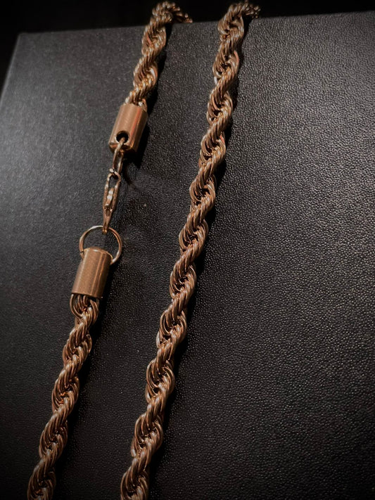 CADENA JES TEJIDO LAZO ROSA 6MM - 65 CM